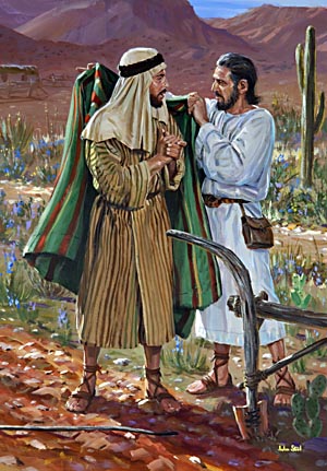 As Elijah, divinely directed in seeking a successor, cast his mantle upon the young man's shoulders, Elisha recognized and obeyed the prophetic call.