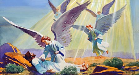 And, behold, angels came and ministered unto him.