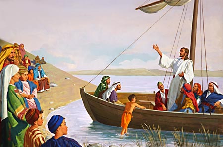 Sometimes He taught the disciples as they sat together on the mountainside, sometimes beside the sea, or from the fisherman's boat, sometimes as they walked by the way.
